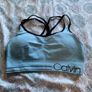 Blue Calvin Klein Sports Bra